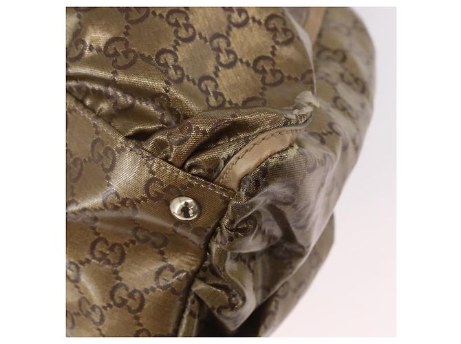 GUCCI GG Crystal Hand Bag Coated Canvas Gold 189835 - vista 14
