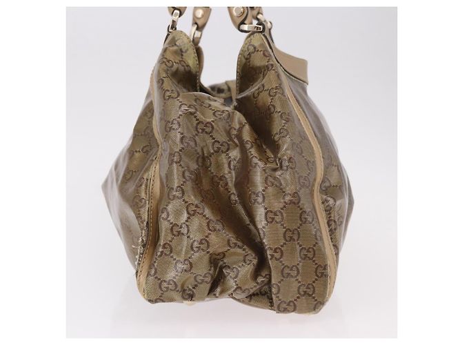 GUCCI GG Crystal Hand Bag Coated Canvas Gold 189835 - vista 3