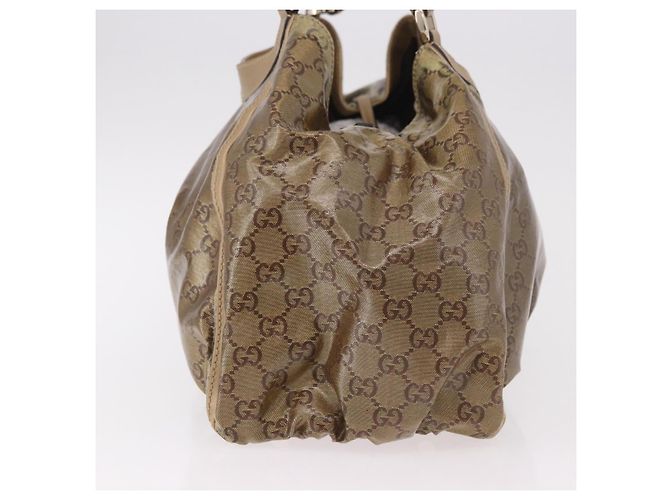 GUCCI GG Crystal Hand Bag Coated Canvas Gold 189835 - vista 4