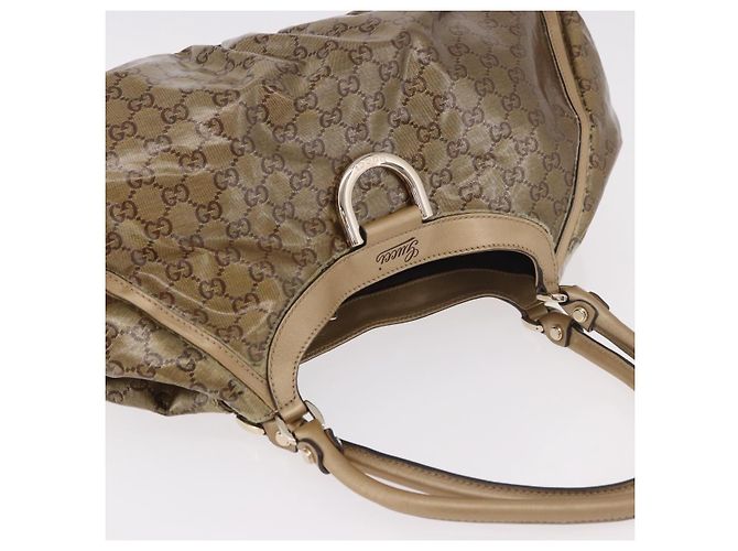 GUCCI GG Crystal Hand Bag Coated Canvas Gold 189835 - vista 6