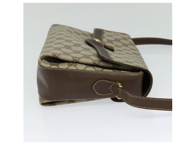 GUCCI GG Supreme Web Sherry Line Bag PVC Beige Gold 904 02 084 - vista 4