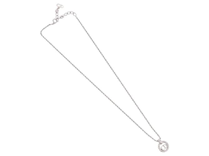 Christian Dior Rope Circle Logo Halskette Metall Silber - Ansicht 2