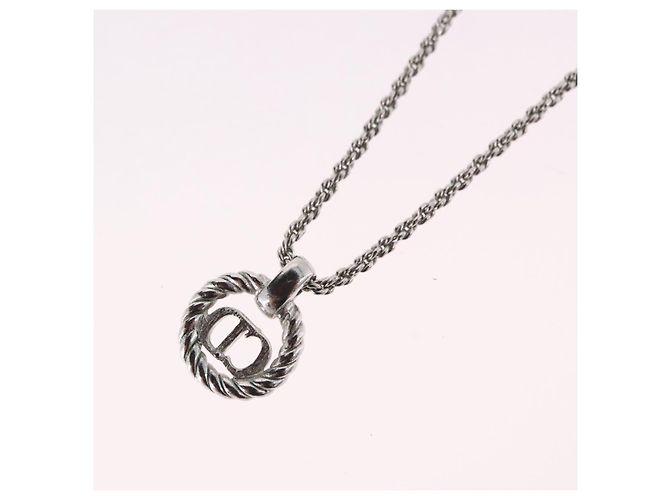 Christian Dior Rope Circle Logo Halskette Metall Silber - Ansicht 9