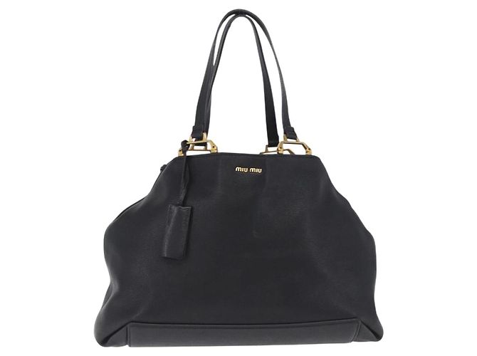 Miu Miu Tote Bag Leder Schwarz Gold - Ansicht 13