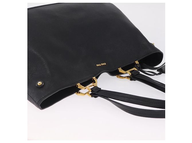 Miu Miu Tote Bag Leder Schwarz Gold - Ansicht 6