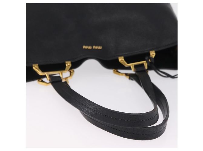 Miu Miu Tote Bag Leder Schwarz Gold - Ansicht 7