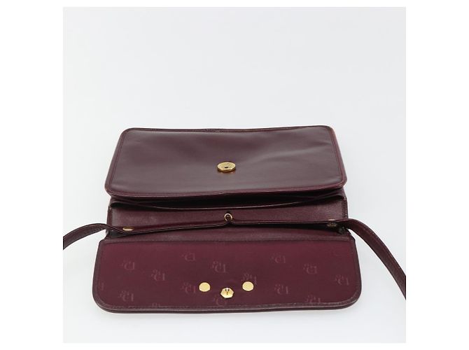 Christian Dior Shoulder Bag Leather Bordeaux Gold - vista 10