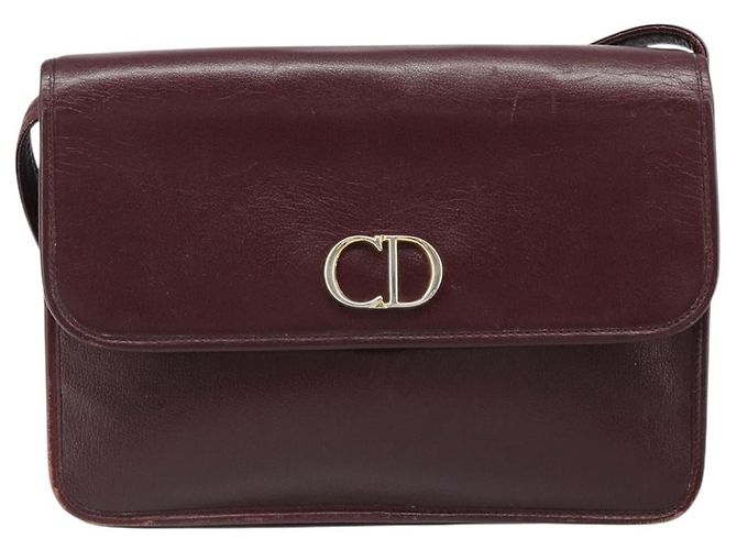 Christian Dior Shoulder Bag Leather Bordeaux Gold - vista 13