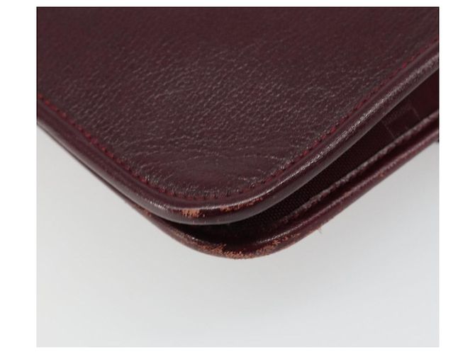 Christian Dior Shoulder Bag Leather Bordeaux Gold - vista 15