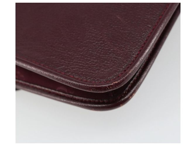 Christian Dior Shoulder Bag Leather Bordeaux Gold - vista 16