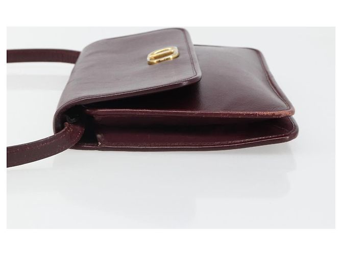 Christian Dior Shoulder Bag Leather Bordeaux Gold - vista 4