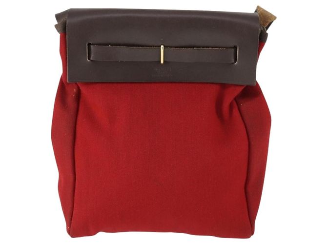 Hermès HERMES Her Bag TPM Schultertasche Canvas Rot - Ansicht 2