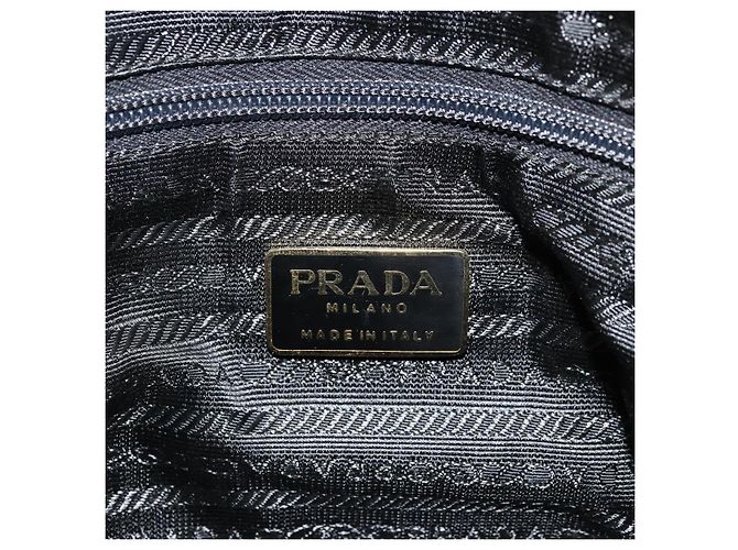 PRADA Bolsa de ombro com corrente em couro preto e dourado - vista 18
