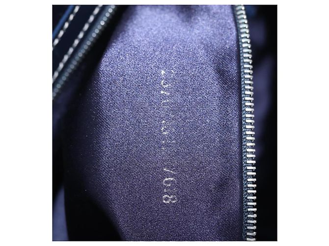 FENDI Zucchino Canvas Shoulder Bag Navy Silver - vista 27