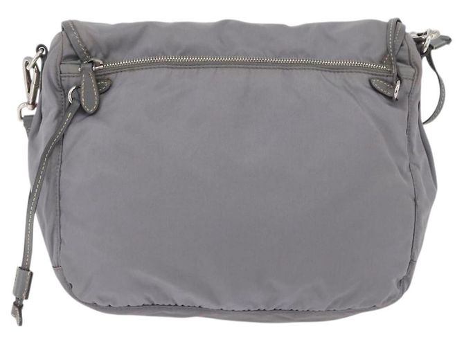 PRADA Shoulder Bag Nylon Gray Silver - vista 13