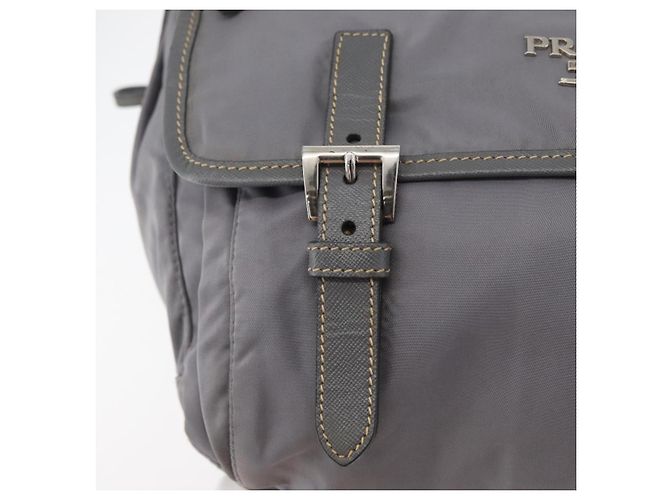 PRADA Shoulder Bag Nylon Gray Silver - vista 18