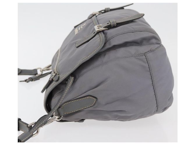 PRADA Shoulder Bag Nylon Gray Silver - vista 3