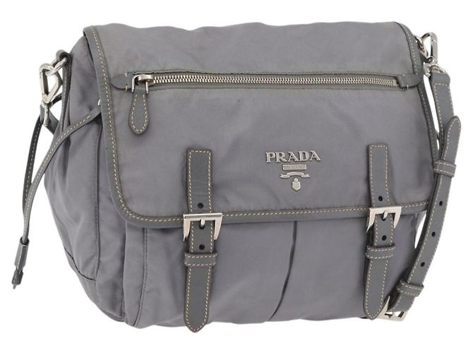 PRADA Shoulder Bag Nylon Gray Silver - vista 33