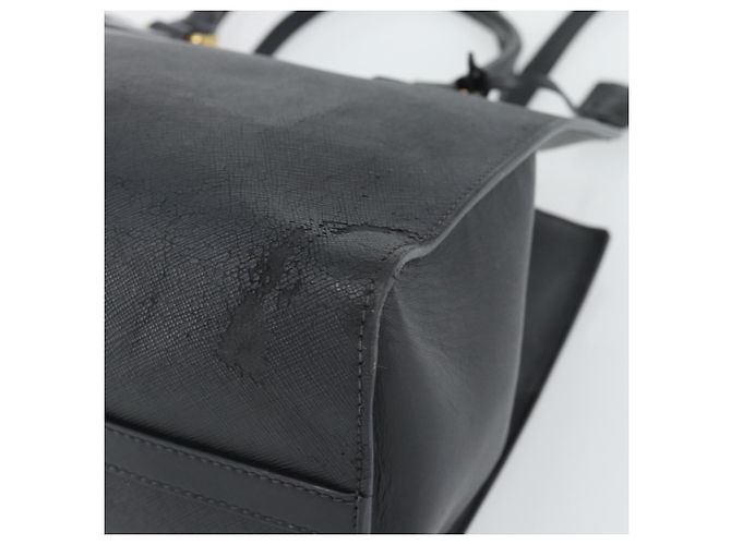PRADA Hand Bag Safiano Leather 2way Black Gold - vista 12