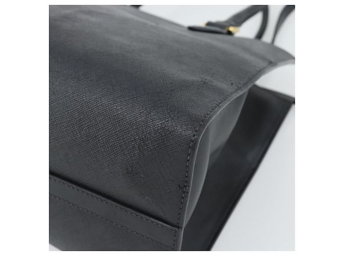 PRADA Hand Bag Safiano Leather 2way Black Gold - vista 14