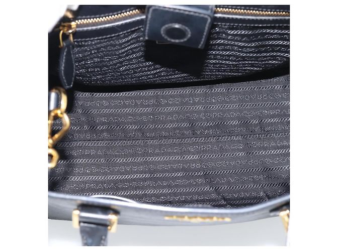 PRADA Hand Bag Safiano Leather 2way Black Gold - vista 19