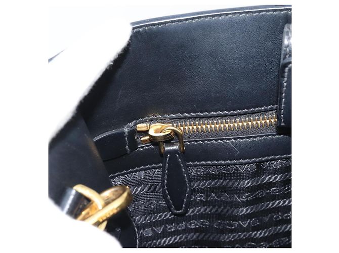 PRADA Hand Bag Safiano Leather 2way Black Gold - vista 23