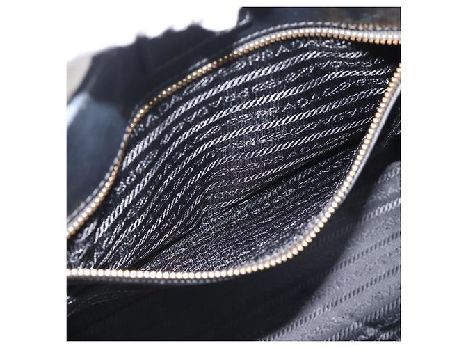 PRADA Hand Bag Safiano Leather 2way Black Gold - vista 24