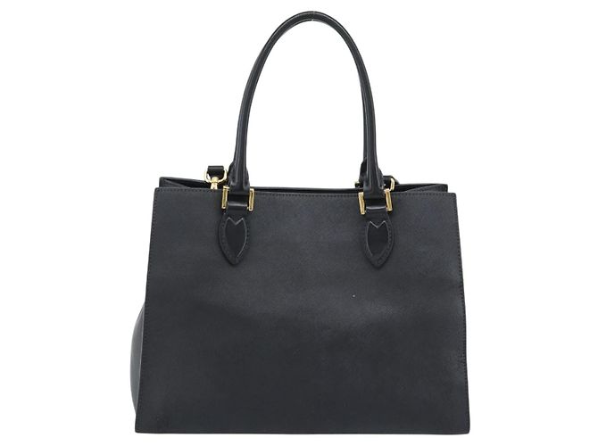 PRADA Hand Bag Safiano Leather 2way Black Gold - vista 3