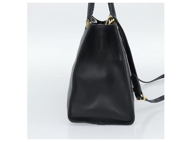 PRADA Hand Bag Safiano Leather 2way Black Gold - vista 4