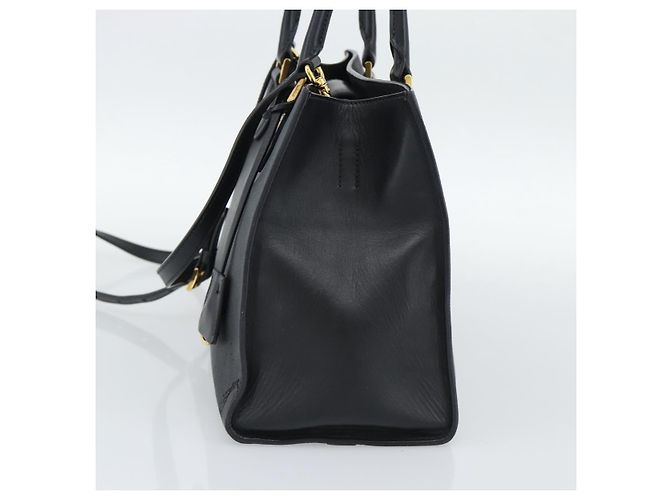 PRADA Hand Bag Safiano Leather 2way Black Gold - vista 5