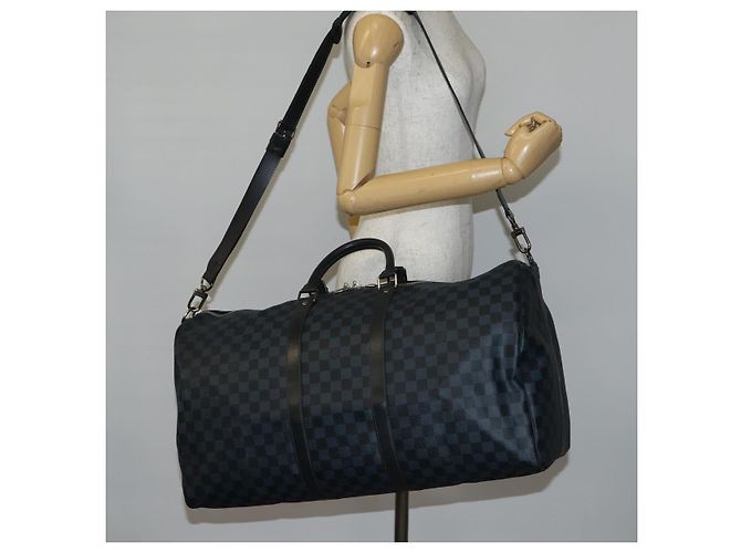 LOUIS VUITTON Damier Cobalt Keepall Bandouliere 55 Boston Bag N41356 - vista 26