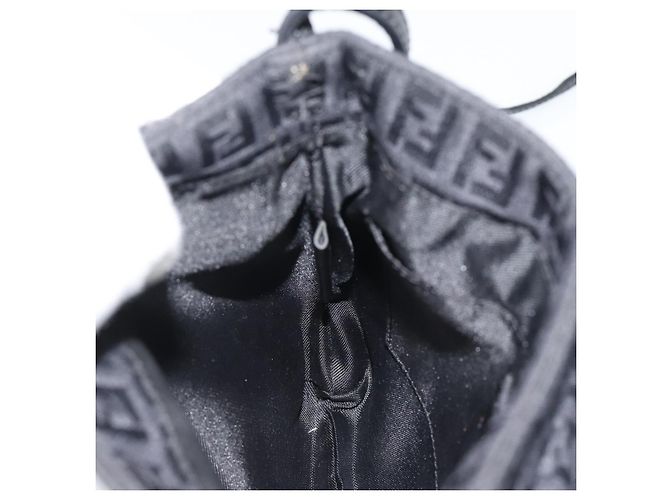 FENDI Zucchino Canvas Shoulder Bag Black Silver - vista 20