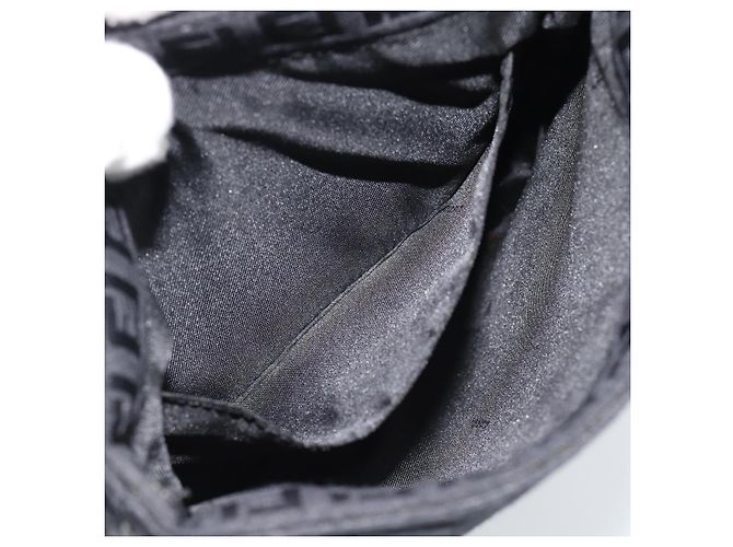 FENDI Zucchino Canvas Shoulder Bag Black Silver - vista 21