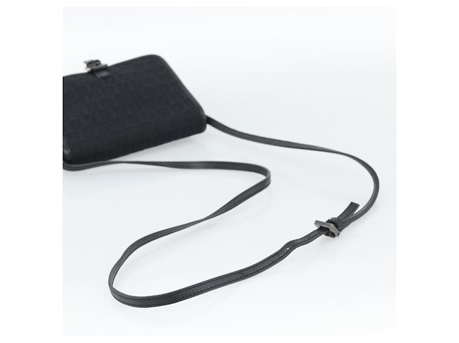FENDI Zucchino Canvas Shoulder Bag Black Silver - vista 7