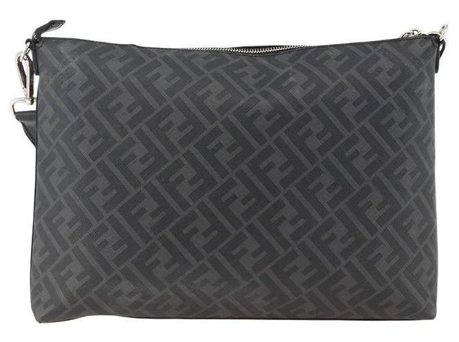 FENDI Zucca Canvas Shoulder Bag PVC Black Silver - vista 2