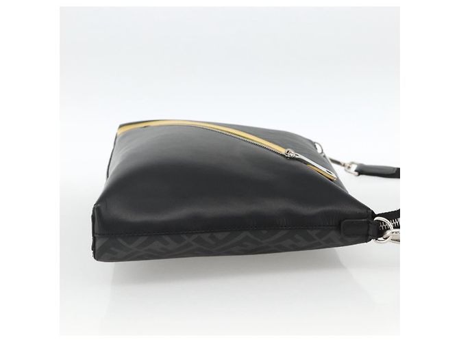FENDI Zucca Canvas Shoulder Bag PVC Black Silver - vista 4
