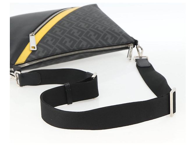 FENDI Zucca Canvas Shoulder Bag PVC Black Silver - vista 7