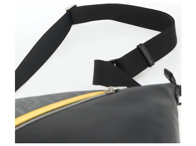 FENDI Zucca Canvas Shoulder Bag PVC Black Silver - vista 8