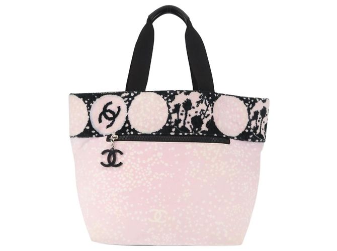 CHANEL Tote Bag Canvas Pink Silver CC - vista 13