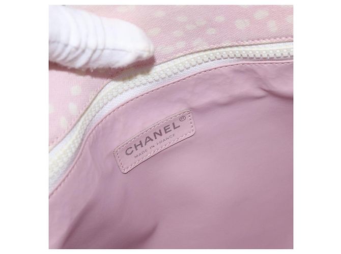 CHANEL Tote Bag Canvas Pink Silver CC - vista 19