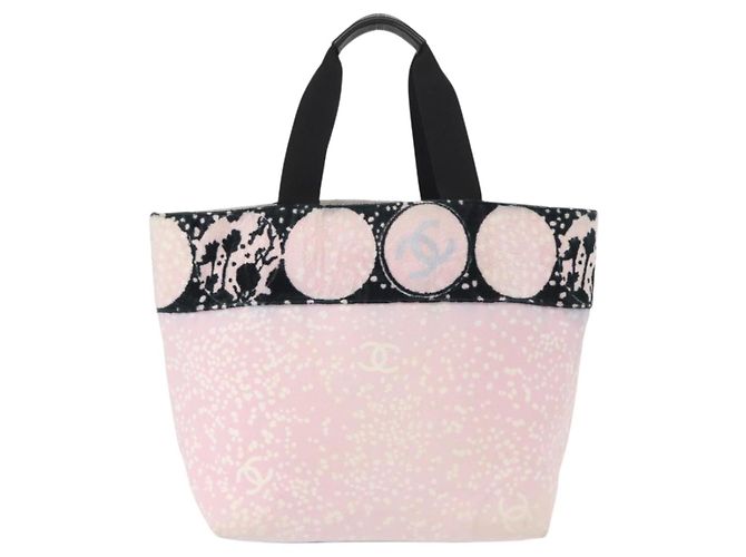 CHANEL Tote Bag Canvas Pink Silver CC - vista 2