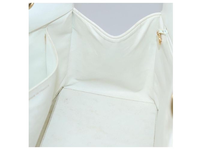 CHANEL COCO Mark Chain Hand Bag Caviar Skin White Gold CC - vista 20