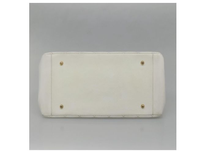 CHANEL COCO Mark Chain Hand Bag Caviar Skin White Gold CC - vista 5