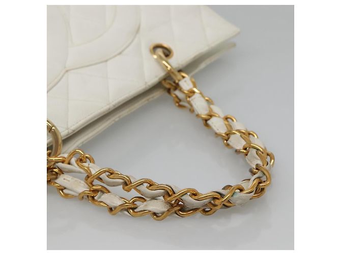 CHANEL COCO Mark Chain Hand Bag Caviar Skin White Gold CC - vista 7
