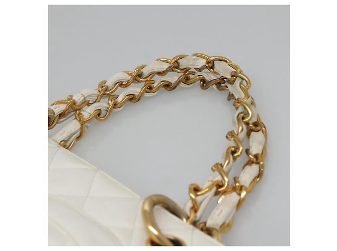 CHANEL COCO Mark Chain Hand Bag Caviar Skin White Gold CC - vista 8