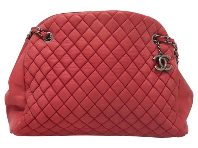 CHANEL Matelasse Chain Shoulder Bag Lamb Skin Pink Silver CC - vista 13