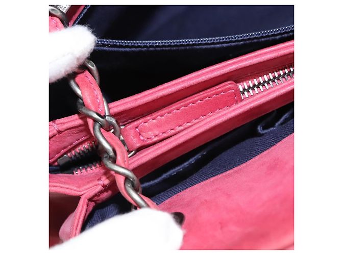 CHANEL Matelasse Chain Shoulder Bag Lamb Skin Pink Silver CC - vista 26