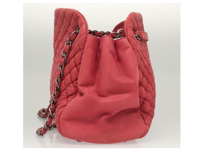 CHANEL Matelasse Chain Shoulder Bag Lamb Skin Pink Silver CC - vista 5
