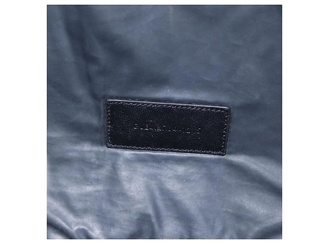 Autre Marque SAINT LAURENT Clutch Bag Canvas Leather Black Khaki Silver - vista 11