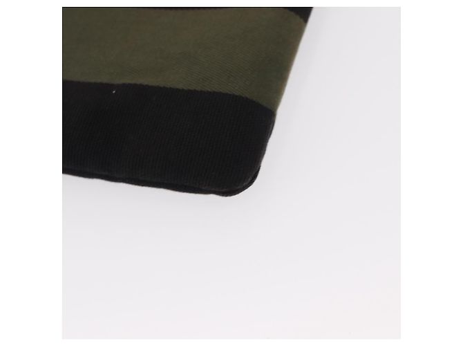 Autre Marque SAINT LAURENT Clutch Bag Canvas Leather Black Khaki Silver - vista 7